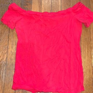 Red off shoulder top. Condition: NEW